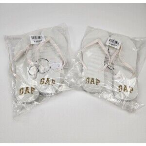 GAP NWT Womens Flip Flops 2 Pack White Size 10 Comfort Sandals Beach Casual